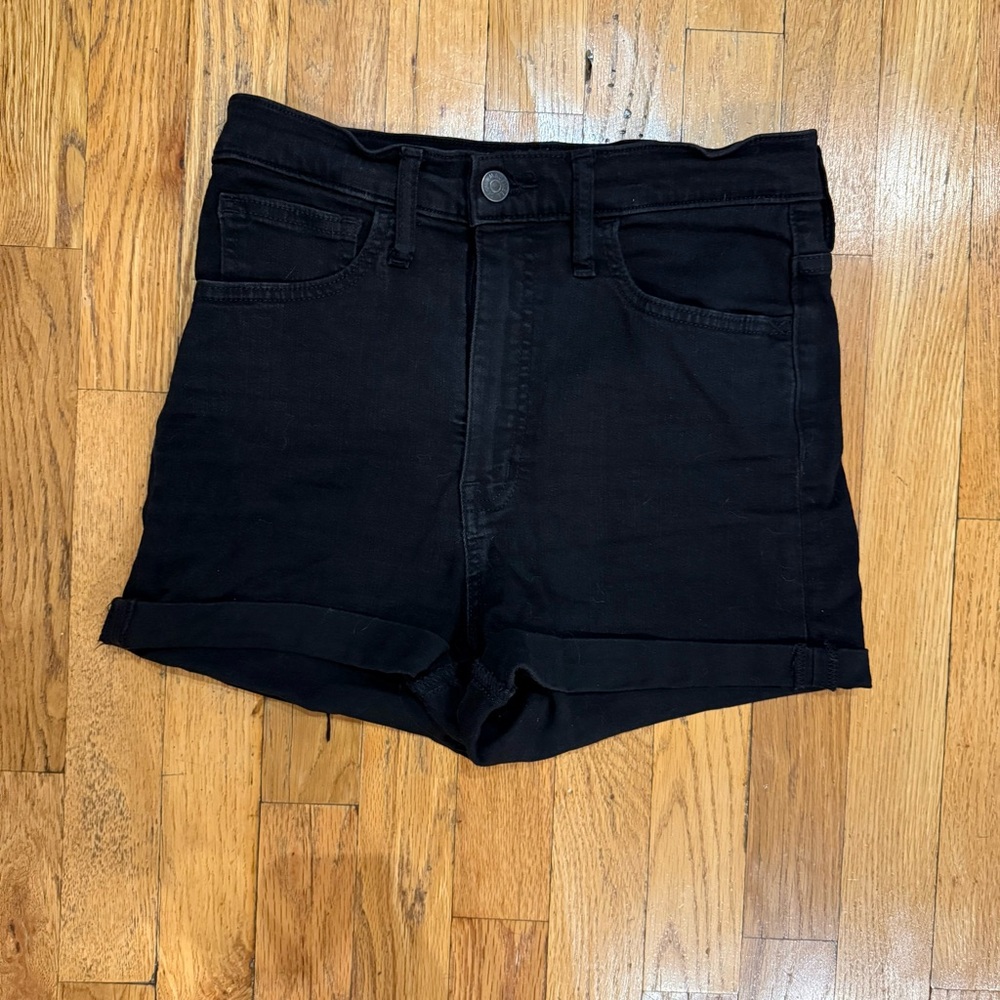 Madewell Black High Waisted Denim Shorts